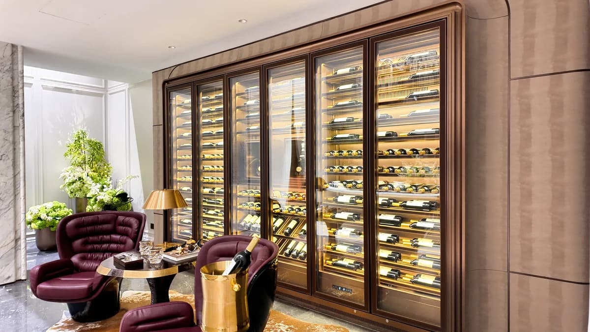 Hangzhou Villa Embedded Leather Wine Cabinet gallery 3